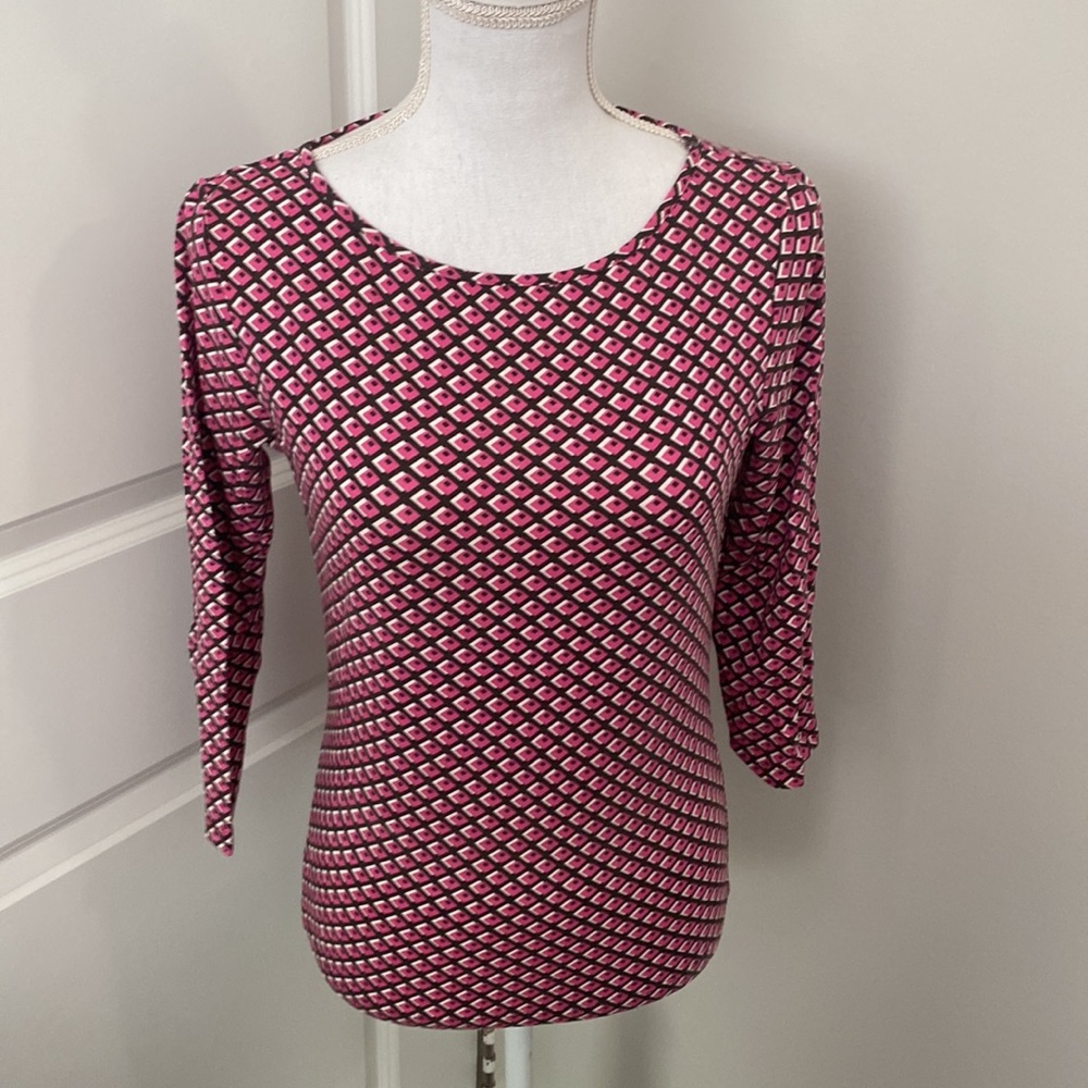 🥭(4 for $15) Style&Co Pink and Brown Top - Picture 1 of 8